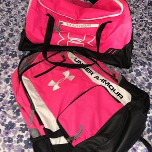 Under Armour back pack and bag
